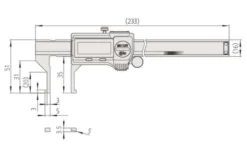 Mitutoyo ABSOLUTE Digimatic Skjutmått 573-745-20 med utåtriktade mätskänklar 0,404-6in, 0,0005in, IP67, friktionsrulle, datautgång