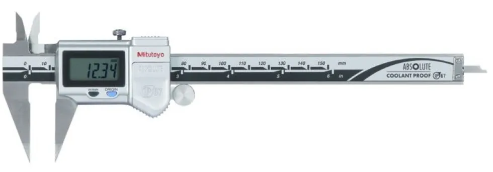 Mitutoyo ABSOLUTE Digimatic Spetsskjutmått 573-721-20 0-6in, 0,0005in, IP67, friktionsrulle, datautgång