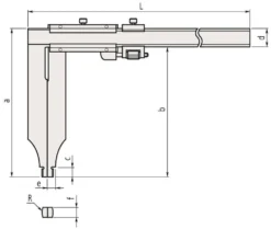 Mitutoyo Nonieskjutmått 534-115 0-750mm, 0,02mm långa skänklar, finjustering