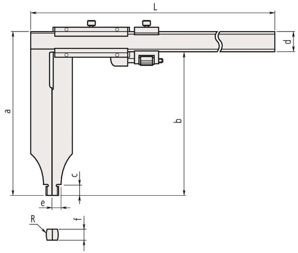 Mitutoyo Nonieskjutmått 534-108 0-1000mm, 0,02mm långa skänklar, finjustering