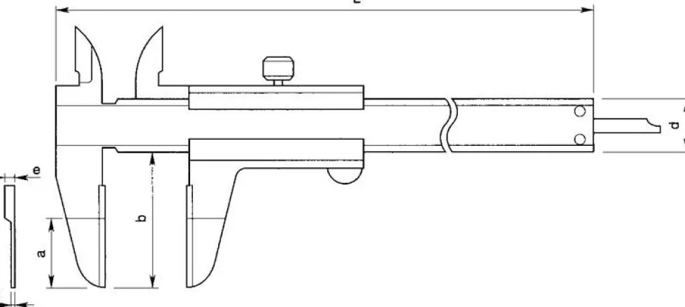 Mitutoyo Nonieskjutmått 536-135 0-200mm, 0,05mm tunna hårdmetallbel. skänklar