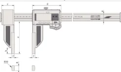 Mitutoyo Skjutmått 552-316-10 i kolfiber 0-80in, 0,0005in, IP66, datautgång