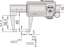 Mitutoyo Skjutmått 573-653-20 med inåtriktade mätskänklar 0-150mm, 0,01mm, IP67