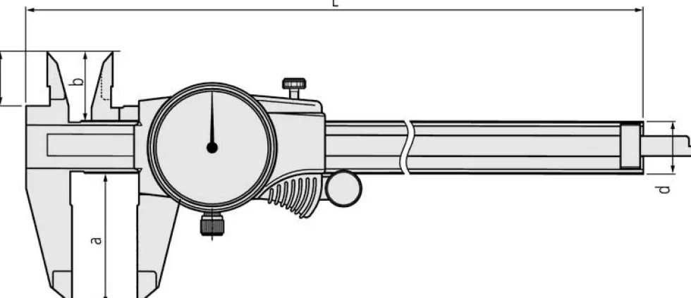 Mitutoyo Skjutmått 505-733 med mätur 0-200mm, 0,01mm, 1mm/varv, flat sticka