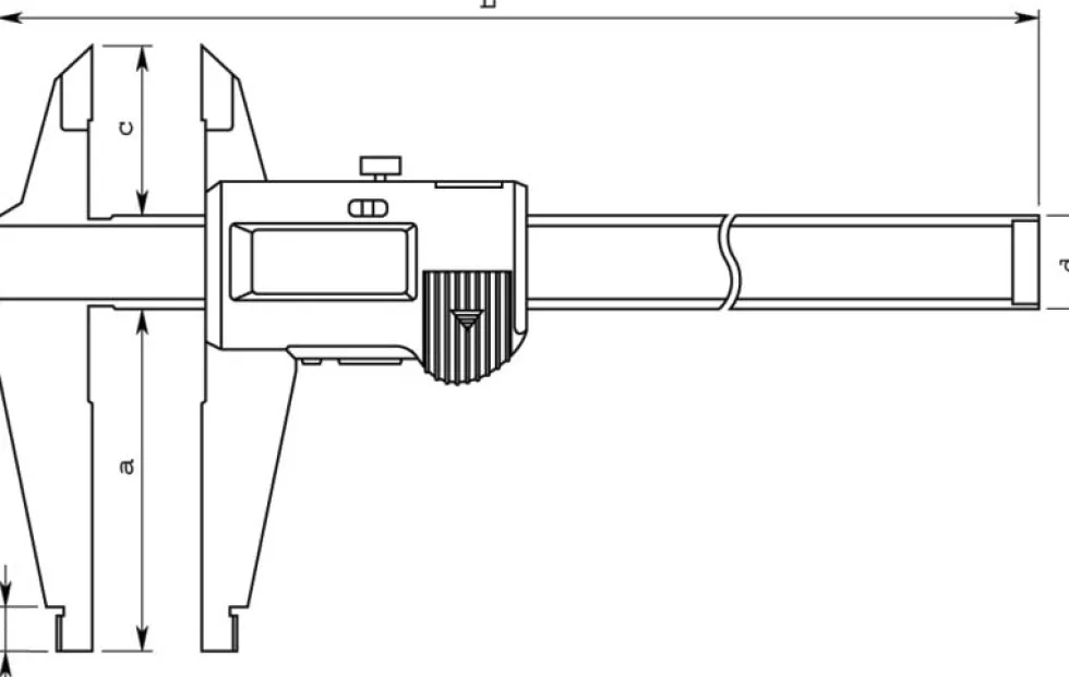 Mitutoyo Skjutmått 551-301-20 med rundade mätytor 0-200mm, 0,01mm standardskänklar, IP67, datautgång