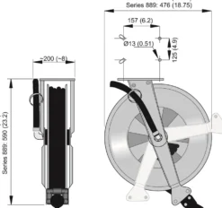 Nederman Slangvinda 889 för luft/vatten 3/8'' 10x16,4mm 15bar 20m