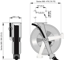 Nederman Slangvinda 889 för luft/vatten 1/2'' 13x19,9mm 15bar 15m