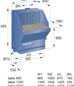 Nederman Svets- & slipbord 900 mm
