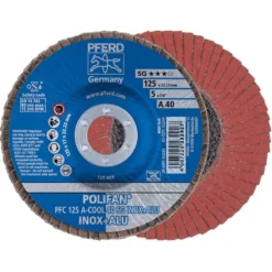 Pferd Lamellrondell Polifan 125x22,23mm A-COOL SG Inox + Alu, konisk