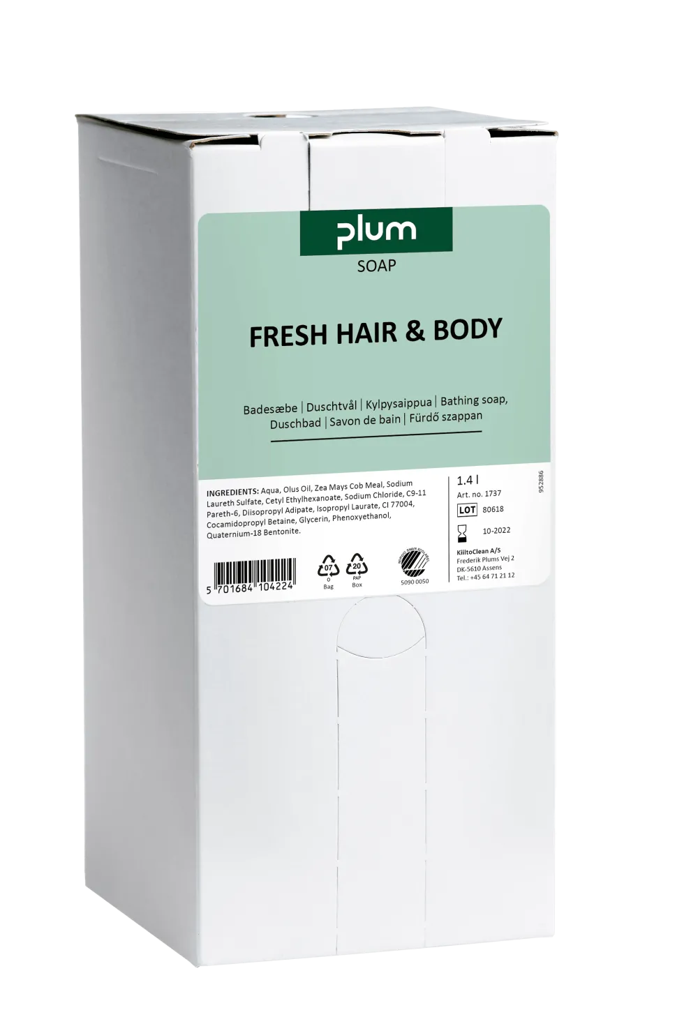 Plum Fresh Hair & Body Schampo, 1,4 L