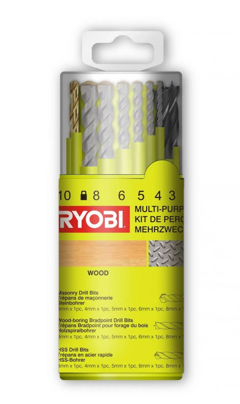 Ryobi Rak 18dmix Borrsats 18-delar