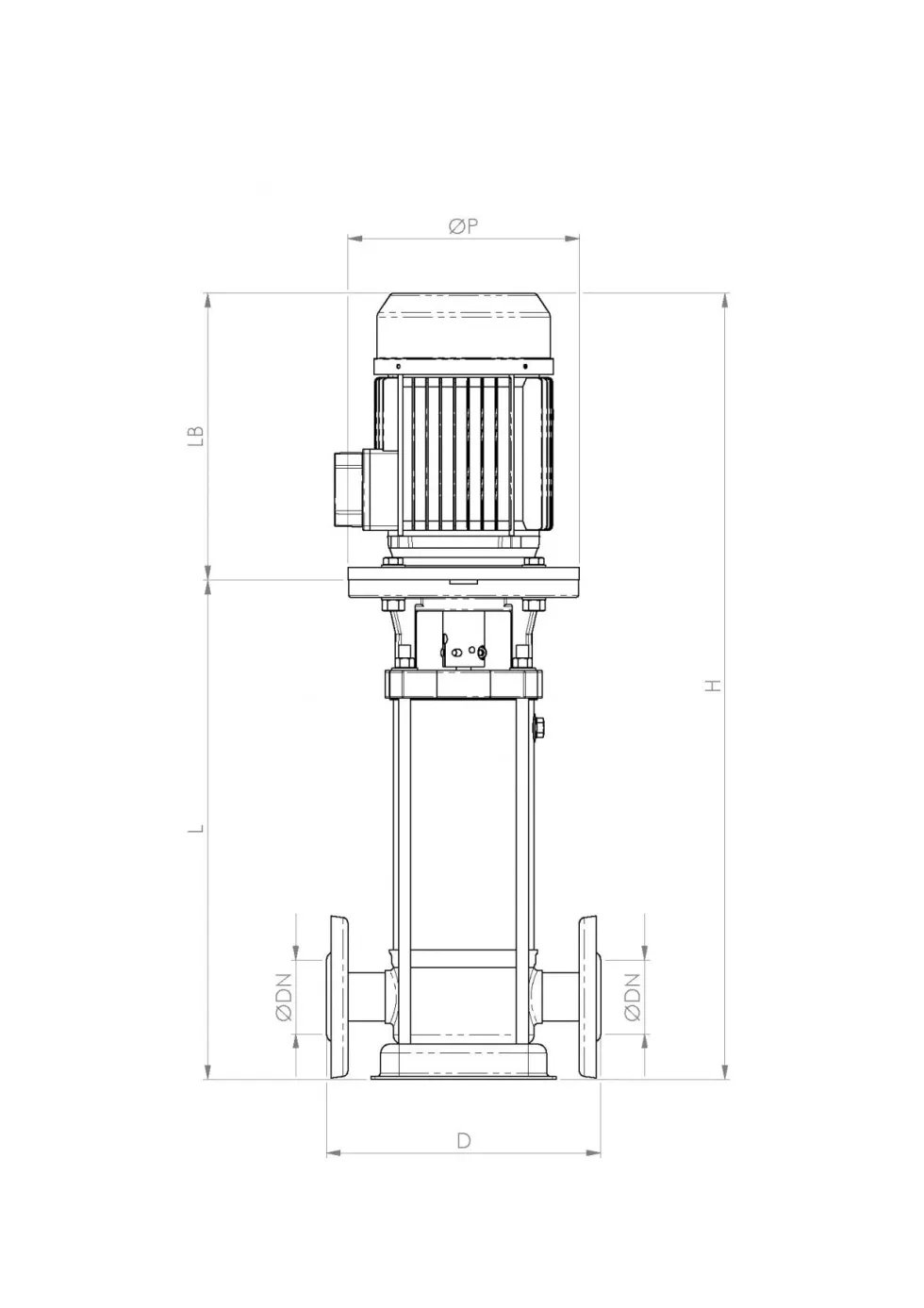 Sea-Land Vertikal centrifugalpump MVX 10-08 FT