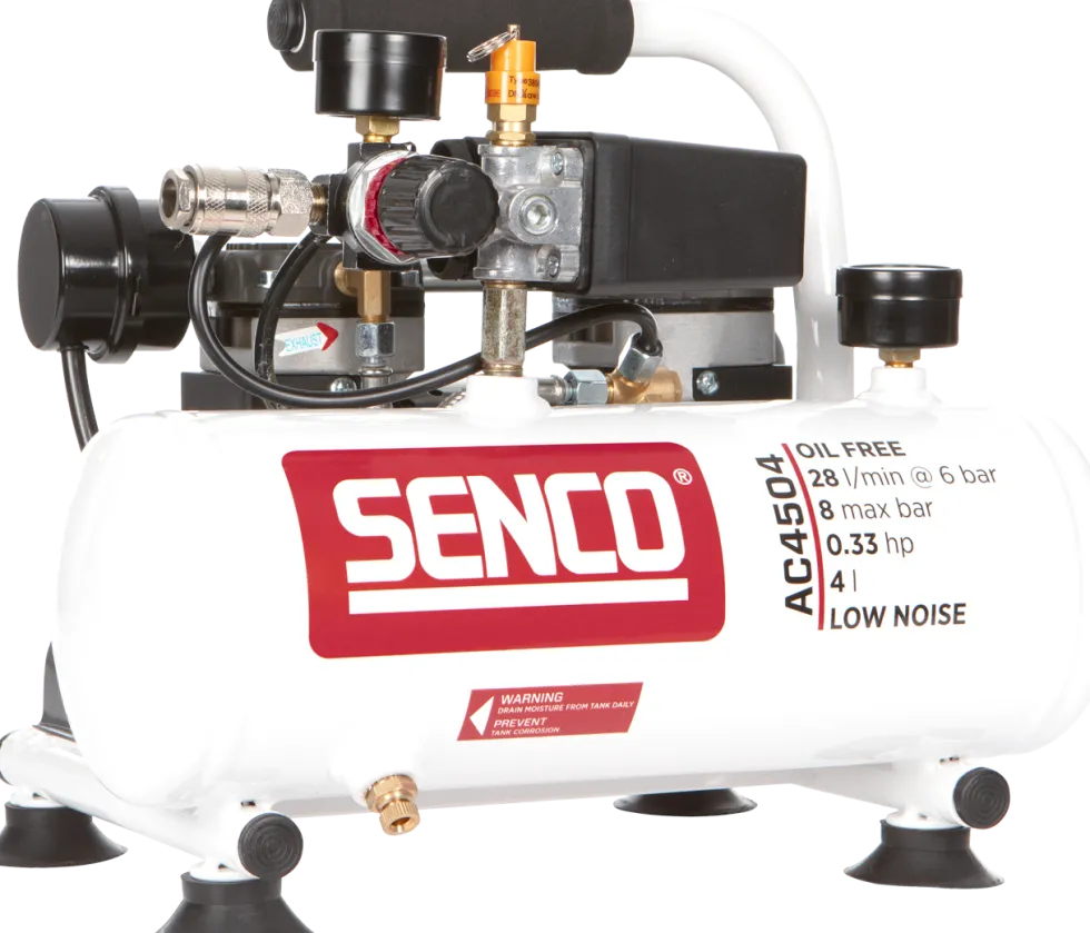 Senco Kompressor AC4504 8bar 4l oljefri, ljudisolerad