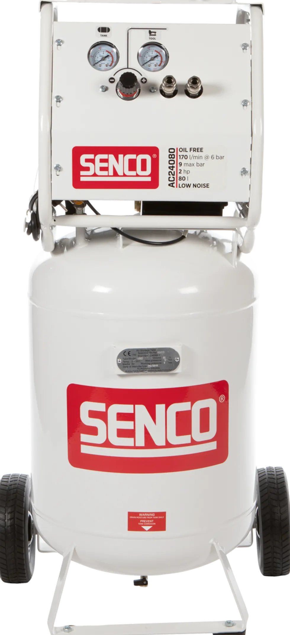 Senco Kompressor AC24080 9bar 80l oljefri, ljudisolerad