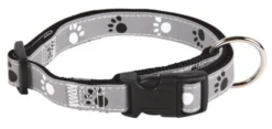 Silver Reflect Halsband, M-L: 35-55 cm/20 mm, Svart/silver