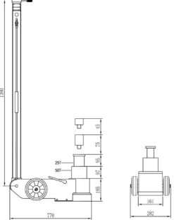 Snit Domkraft Lufthydraulisk S25-2J