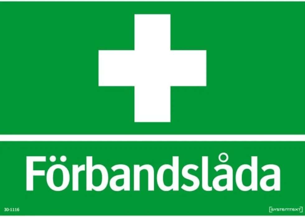 Systemtext Skylt Förbandslåda 210x148mm
