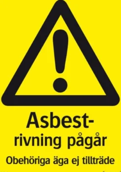 Systemtext Skylt Rivning asbest 210x297 mm