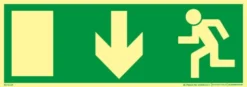 Systemtext Skylt Utrymningsväg rakt fram 297x105mm