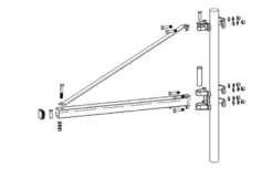 Warrior Winches Roterbar monteringsarm, Fast, 600KG