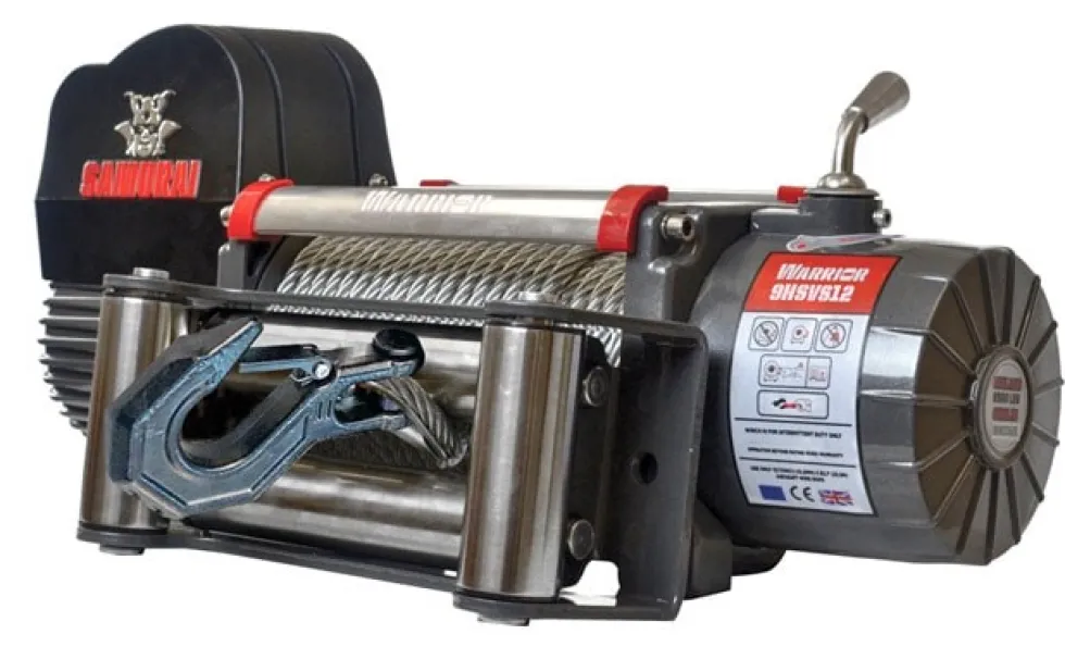 Warrior Winches Samurai V2 9500 Premium Vinsch - High Speed, 12V Stålvajer