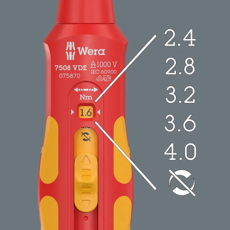 Wera 7508 VDE Kraftform Safe-Torque Speed momentskruvmejsel, 0,4-2,0 Nm