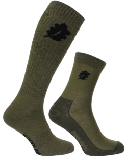 Woodline Socka + Linersocka Merinoull Grön